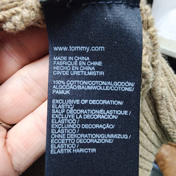 Tommy Hilfiger Brown Cotton Ribbed Knit Zip Up Jacket Size XL - Picture 8 of 9